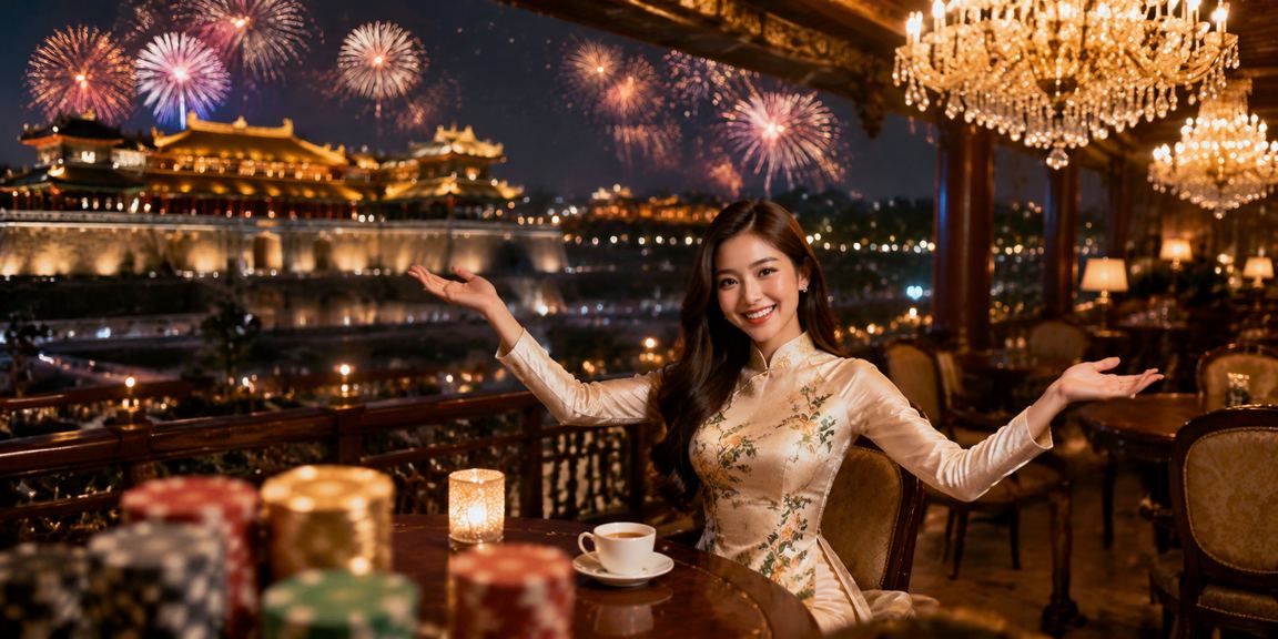 Không gian giải trí casino phong cách hiện đại tại Huế với người chơi thưởng thức cà phê Việt Nam
