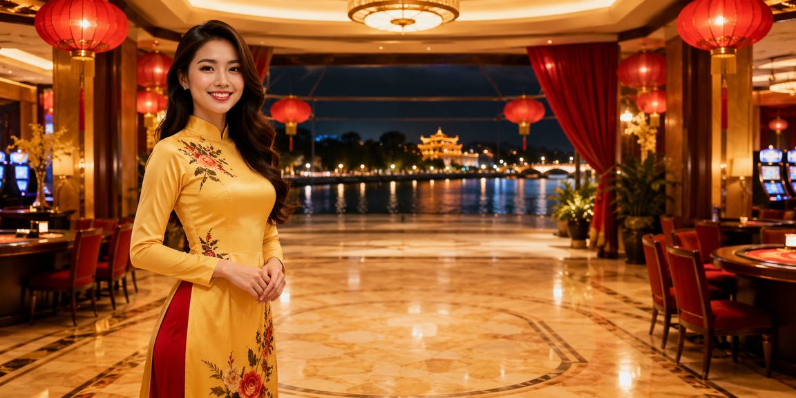 Không gian cá cược sôi động Việt Nam với màn hình đèn led hiện đại và bầu không khí casino